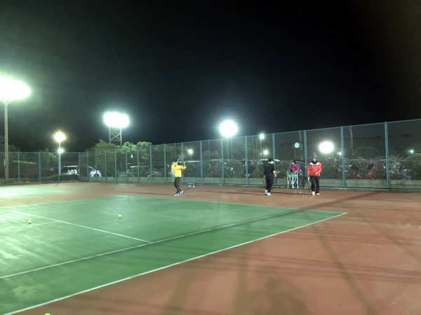 2018.0202 水曜 週末修行 球出し練習 初級・上級合同! in 緑地コート