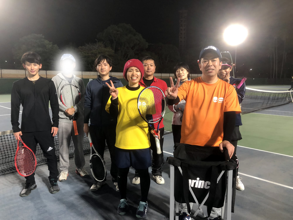 2018.12.27 木曜日 週末修行テニス打ち納め in 県営鴨池コート 鹿児島 テニスサークル 週末修行 WBT